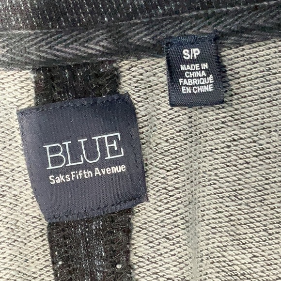 BLUE Saks Fifth Ave Acid Wash Asymmetric Zip Cotton Knit Jacket  Size Small S - Picture 4 of 6